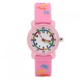thumbnail image 2 of Reloj de pulsera para niños con diseño de letras, resistente al agua, con reconocimiento de tiempo, color rosa, 2 of 10