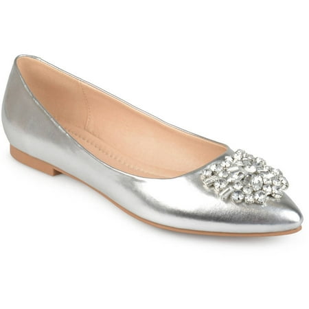 black jeweled flats