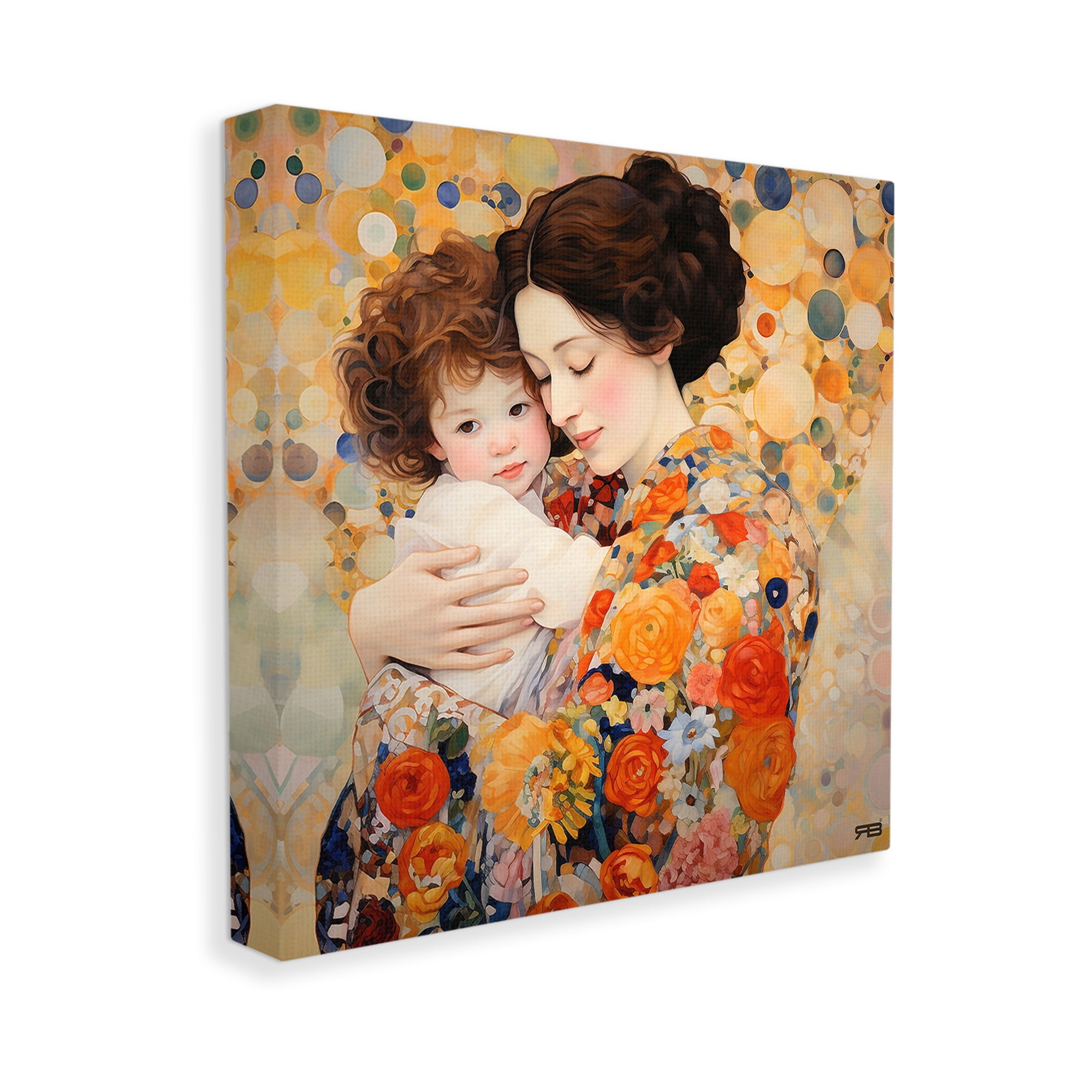 Stupell Industries Floral Mother & Baby Abstract Painting Gallery Wrapped Canvas Art Print Wall Art, 36 x 36