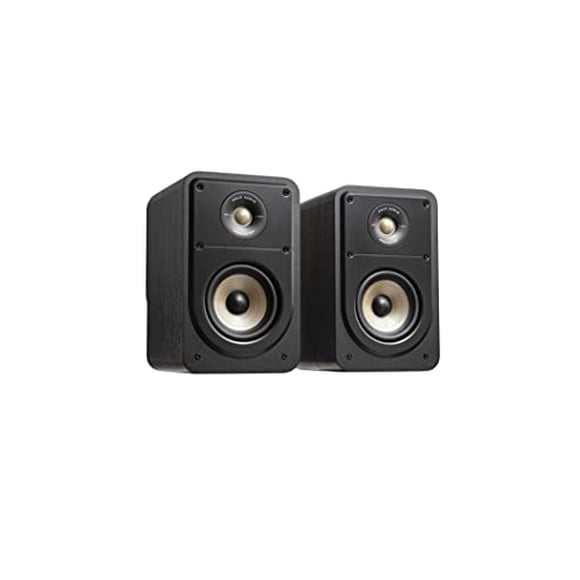 Polk Signature Elite ES15 Bookshelf Speaker - Hi-Res Audio Certified, Dolby Atmos & DTS:X Compatible, 1" Tweeter & 5.25" Woofer, Power Port Technology for Effortless Bass (Pair, Stunning Black)