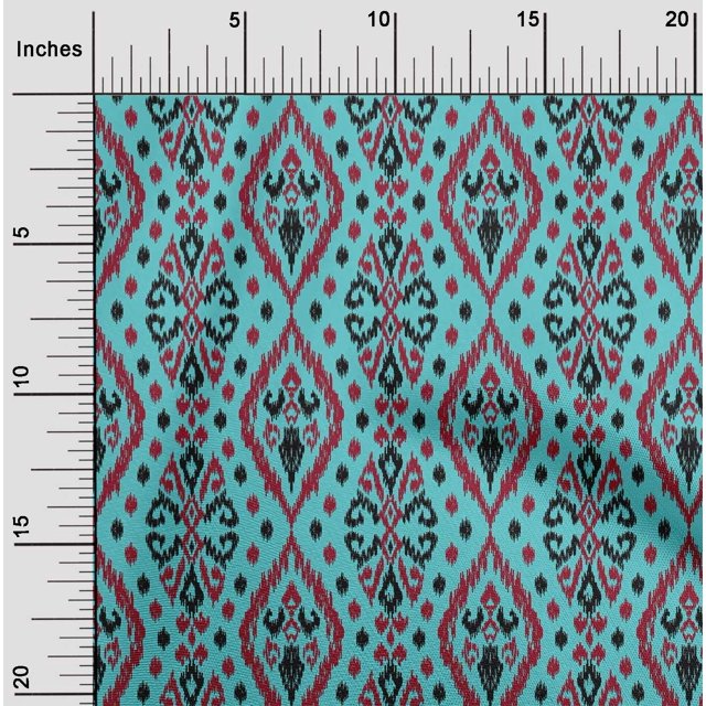 oneOone Viscose Chiffon Fabric Geometric Ikat Print Fabric By Yard 42 Inch Wide