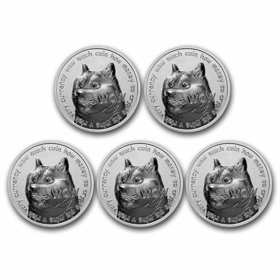 1 oz Silver Round - Dogecoin Round (Lot of 5)