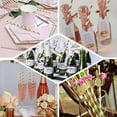 thumbnail image 5 of Efavormart 125 Pcs Candy Striped Paper Straws Rose Gold Foil Swirl Straws For Wedding Birthday Party Dance - White / Rose Gold, 5 of 5