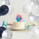 thumbnail image 4 of Globos de látex únicos para fiestas con cinta, globos de helio redondos de 10 pulgadas para decoración de bodas, graduaciones y cumpleaños, 20 piezas en azul profundo, blanco y plateado., 4 of 6