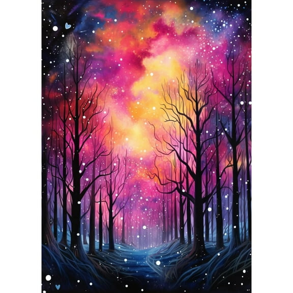 Dream Tree Shining Night Star DIY 5D Diamond Art Paint with Full Drill Round Diamond Gems Painting by Number Kits for Adults Art Craft Home Wall Decoration 11.8x15.8inch
