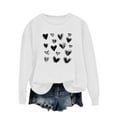thumbnail image 2 of Wowcloth Woman's Crewneck Sweatshirt with Heart Design, Round Neck Loose Fit Long Sleeve for Casual and Daily Wear, 2 of 5