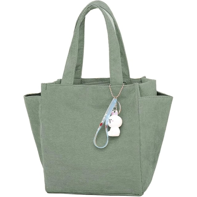 LHSHID Corduroy Small Tote Bag Women Casual Handbag Shoulder Bag for School Work Travel 2023