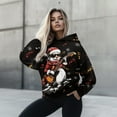 thumbnail image 4 of COEQINE Oversized Women's Hoodies Sweatshirts Pullover Tops Crewneck Fit Loose Long Sleeves Fashion Y2K Casual Wear Hooded Sweatshirt Christmas Snowman and Guitar Outfits Clothes, S, 4 of 7