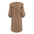 thumbnail image 4 of Wutalume Women's Loose Casual Solid Color Lightweight Long Sleeve Hooded Jacket, Comfortable Fit, Perfect for Fall and Spring, Versatile for Daily Wear and Layering,Camel L, 4 of 8