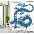 thumbnail image 5 of Ambesonne Fantasy Shower Curtain, Dragon Myth Creature, 69"Wx84"L, Pale Blue Dark Blue, 5 of 5