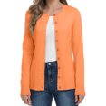 thumbnail image 4 of Aiyino Women's Long Sleeve Button Down Crew Neck Classic Sweater Knit Cardigan, 4 of 9