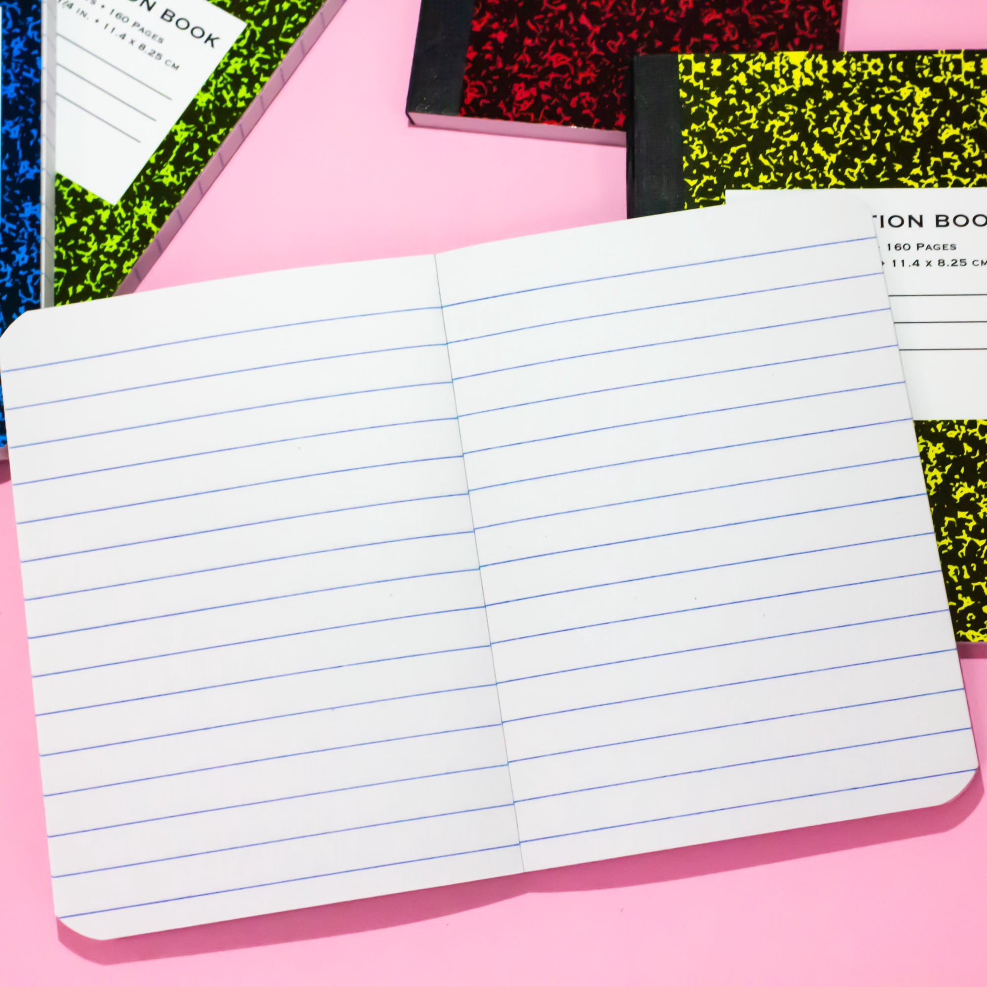 BAZIC Mini Marble Notebook, 4.5"x3.25" 80 Sheets, Assorted Colors, 48 Count