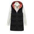 thumbnail image 2 of Chaquetas y abrigos casuales sin mangas y sin capucha para mujer, chaqueta fina de plumón con cuello con capucha y penetración de dos lados, sin mangas, delgada, ligera, con bolsillo y cremallera, abr, 2 of 9