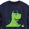 thumbnail image 3 of Instant Message - T-Rex Gamer: Pew Pew Pew - Toddler & Youth Crewneck Fleece Sweatshirt, 3 of 6