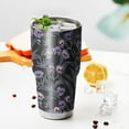 thumbnail image 3 of 30oz Skull Flower Halloween Pattern Tumblers Stainless Steel Tumbler with Lid and Straw,Vacuum Insulated Double Wall Travel Tumbler Cups Mug with Cleaning Brush for Coffee,Tea, 3 of 7