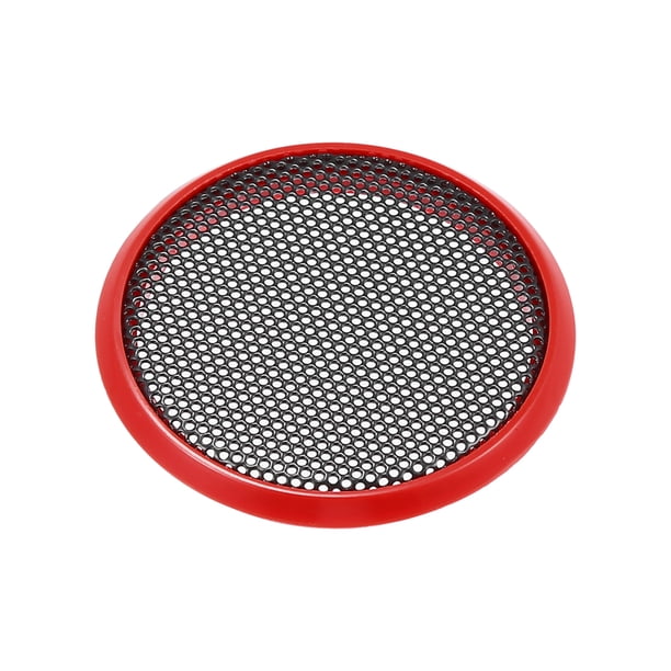 Universal 1.5" Car Speaker Grills Cover Mesh Round 1.5 Inch Audio Speaker Subwoofer Guard Protector Case Iron Red - Pack of 1