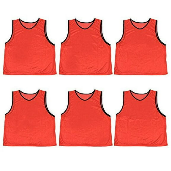 Brybelly Adult Scrimmage Pinnies, Red - Pack of 6