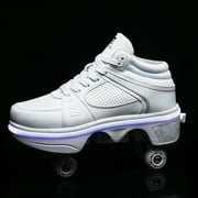 KOFUBOKE Roller Skate Shoes - Sneakers - Roller Shoes 2-in-1 Suitable for Outdoor Sports Skating Invisible Roller Skates The Best Choice for Building Confidence Style