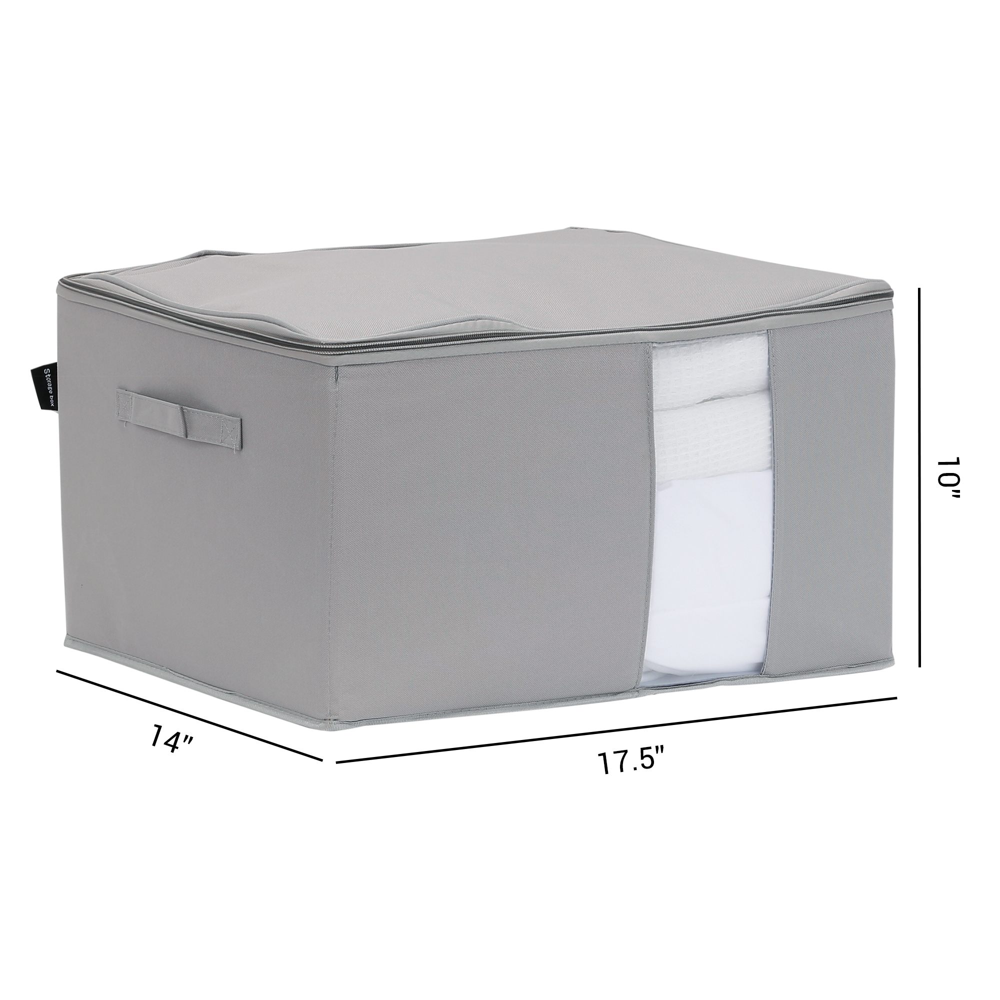 Unique Bargains Clothes Foldable Storage Bags for Closet Organizers Gray 17.5x14x10in