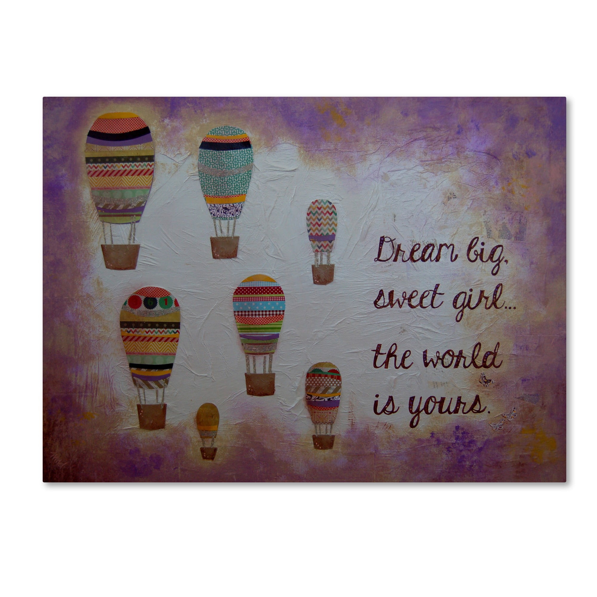 Trademark Fine Art "Hot Air Balloons, Sweet Girl" Canvas Art by Nicole Dietz
