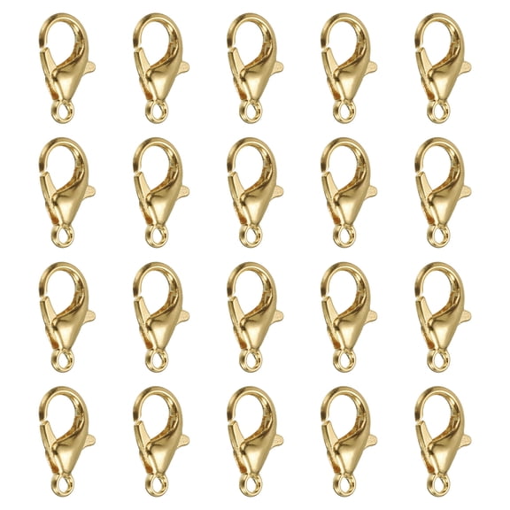 Uxcell 14x7mm Lobster Clasp, 100Pcs Metal Lobster Claws Clasp Connector, Light Gold