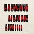 thumbnail image 5 of 24PCS Long Coffin Spooky Halloween Press On Nails, Black Red Gradient Jack O'Lantern Spider Web Blood Drip Fake Nails, Reusable Artificial False Nail Tips for Women Halloween DIY Manicure, 5 of 7