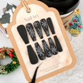 thumbnail image 3 of 24 Pieces Christmas Black Red Bottom Big Snowflake Manicure, 3 of 5