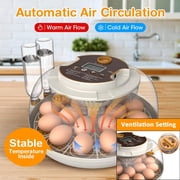Egg Incubator with Automatic Egg Turning and Humidity Display, 18-26 Incubators for Chicken Eggs, Egg Candler, 360° View Window for Farm Hatching Chicken Quail Ducks