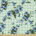 thumbnail image 2 of Ambesonne Floral Fabric by the Yard Upholstery, Spring's Blossoms Art, 5 Yards, Pastel Green Violet Blue, 2 of 5