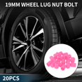 thumbnail image 2 of Wheel Lug Nut Bolt Cylindrical Shape Exterior Rims Tire Nut Screws Dust Cap Cover Nut Protection Pink 20pcs 19mm, 2 of 7