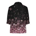 thumbnail image 4 of Blusa con botones sueltos con estampado de cuello en V informal de manga media para mujer OAVQHLG3B Store  lin121212, 4 of 5