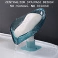 thumbnail image 6 of Leaf-Shape Self Draining Soap Holder with Suction Cup Base for Bathroom Sink No Drill Plastic Bar Soap Rack for Sponge and Brush Clear Green, 6 of 6