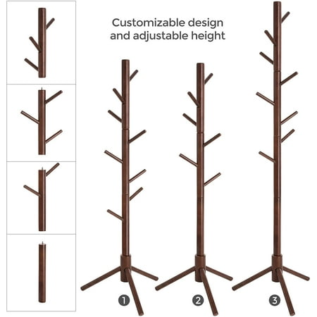 Vasagle Coat Rack Solid Wood Stand Free Standing Hall Tree With 8 Hooks Dark Walnut Urcr04wn Canada Vasagle Coat Rack Solid Wood, Free Standing Coat Racks Canada