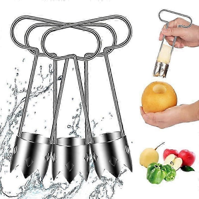 2025 Upgrade 304 Stainless Steel Core Remover, T-Type Fruit & Vegetable Corer, Red Bell Pepper Seed Corer, Universal Kitchen Gadget