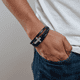 thumbnail image 4 of Pulsera Hombre LUCKMAN de Cruz Piel Vegana y Acero Inoxidable Modelo Saul plateado UNITALLA, 4 of 6