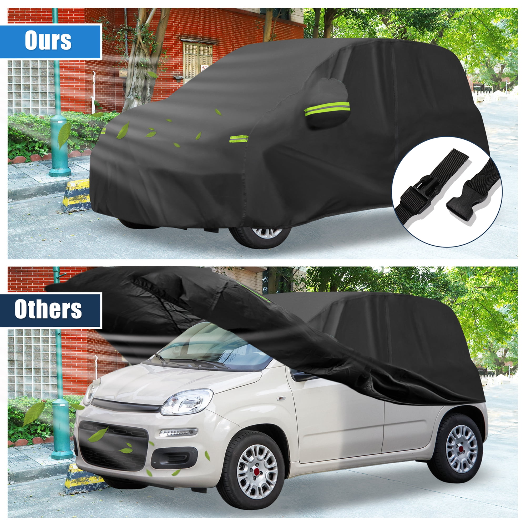 Unique Bargains Waterproof Full Car Cover Zipper 140.16"x64.57"x61.02"
