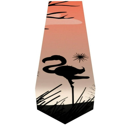 

OWNTA Silhouette Flamingo Field Sunset Pattern Elegant Polyester Table Runner Perfect for Your Tables - Dining Table Decoration