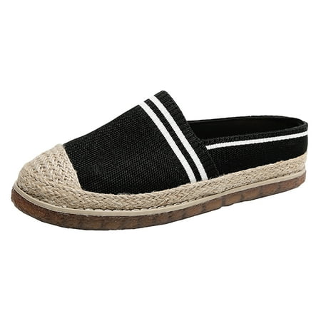 

GHSOHS Womens Shoes Flats Comfortable Dressy Casual Shoes for Women Sneakers Simple Stitching Straw Fly Weaving Outside Thick Bottom Big Size Single Shoes Fisherman Shoes Beans Shoes Size 38