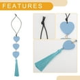 thumbnail image 4 of Unique Bargains 1 Pc Faux Leather Heart Tassel Car Rear View Mirror Pendant Accessories Car Hanging Ornament Sky Blue, 4 of 6