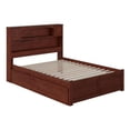thumbnail image 1 of Leo & Lacey Transitional Solid Wood Urban Full Storage Platform Bed in Walnut, 1 of 11