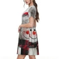 thumbnail image 2 of Rateoe Christmas Snowman With Hat Pattern Women’s Short Sleeve Dress – Casual Elegant Summer A-Line Dress for Everyday Wear, 2 of 6