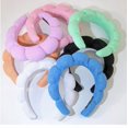 thumbnail image 4 of 10 Pcs Women Girls Spa Headband Sponge Face Wash Hair Band Wristband Flower Clips with 6pcs Spiral Hair Ties Set For Washing Face Makeup Skincare Hair Accessories, 4 of 5