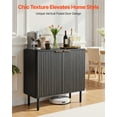 thumbnail image 2 of VEVOR Coffee Bar Cabinet, Mid Century Fluted Coffee Bar Table with 2-Tier Storage, Buffet Stand Cabinet with Barn Door, Sideboard Buffet Station for Living Room, Entryway, 31.5 x 14.7 x 31.5 in, Black, 2 of 9