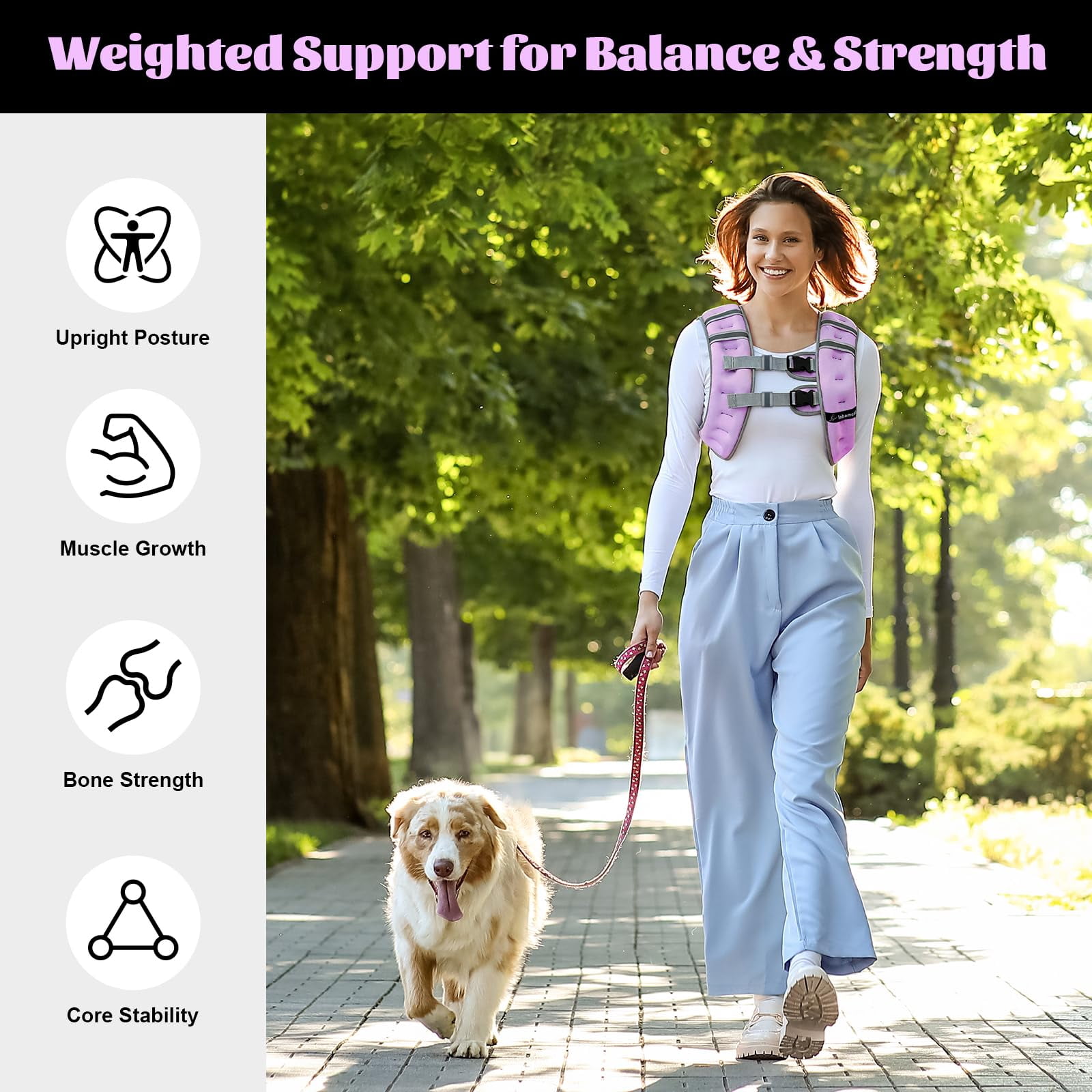 Purple 15 lb Weighted Vest for Workout Running Walking