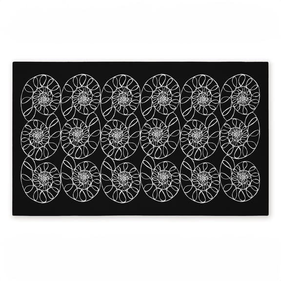 Elemental Spiral Shells Printed Outdoor Door Mat, design by El Perkin, 18"x30"