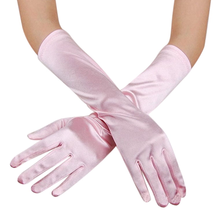 Giligege Long Opera Party Gloves for Women 1920s Satin Gloves Costumes Elbow Length Bridal Evening Dress Gloves Womens Prom Opera Gloves Satin Wedding