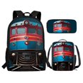 thumbnail image 3 of Yuyamidu Retro Train School Backpack Set of 3 with Lunch Box Pencil Case Kids Backpack for Girls 8-10 with Compartments Suitable for Elementary Middle School High School, 3 of 7