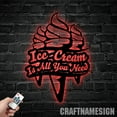 thumbnail image 2 of Craftnamesign Ice Cream Shop Metal Wall Art, Ice Cream Lovers Home Decor, Ice Cream Sign, 2 of 5