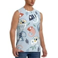 thumbnail image 2 of Balery Cute Chameleons On Blue Men's Sleeveless Muscle Shirts Workout Tank Top, Moisture Wicking, Odor Protection-XX-Large, 2 of 8