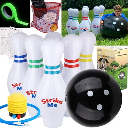 New LoLo Toys Inflatable Bowling Set 6 Huge Life Size Large Jumbo 24 inch Pins and Extra Big 24 inch Ball 1 Pump Scorer Board 1 Mesh Bag Vinyl Patch Glow Tape New LoLo Toys Inflatable Bowling Set 6 Huge Life Size Large Jumbo 24 inch Pins and Extra Big 24 inch Ball 1 Pump Scorer Board 1 Mesh Bag Vinyl Patch Glow Tape